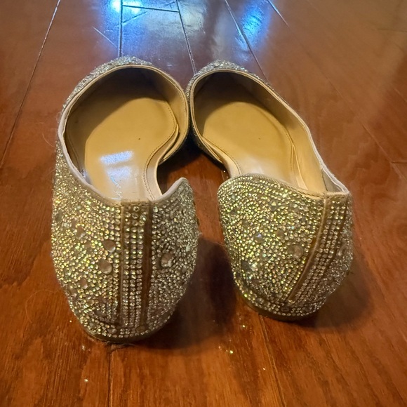 Betsey Johnson Jude style iridescence Silver Embellished Flats. - Picture 8 of 9